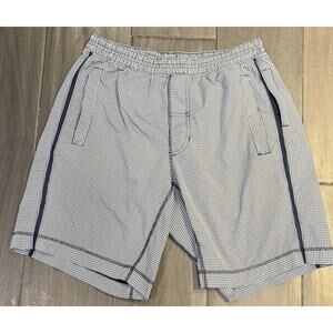 Lululemon Men's Gingham Athletic Running Shorts with Liner